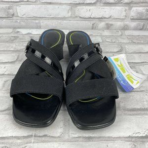 AirStep Blayer Stretch 52110 Black Open-Toe Slip-On Sandals Shoes Women's 11